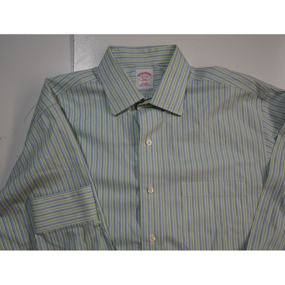 Brooks Brothers 346 Shirt Mens 16 2/3 Multicolor‎ Striped Button Up Long Sleeve
